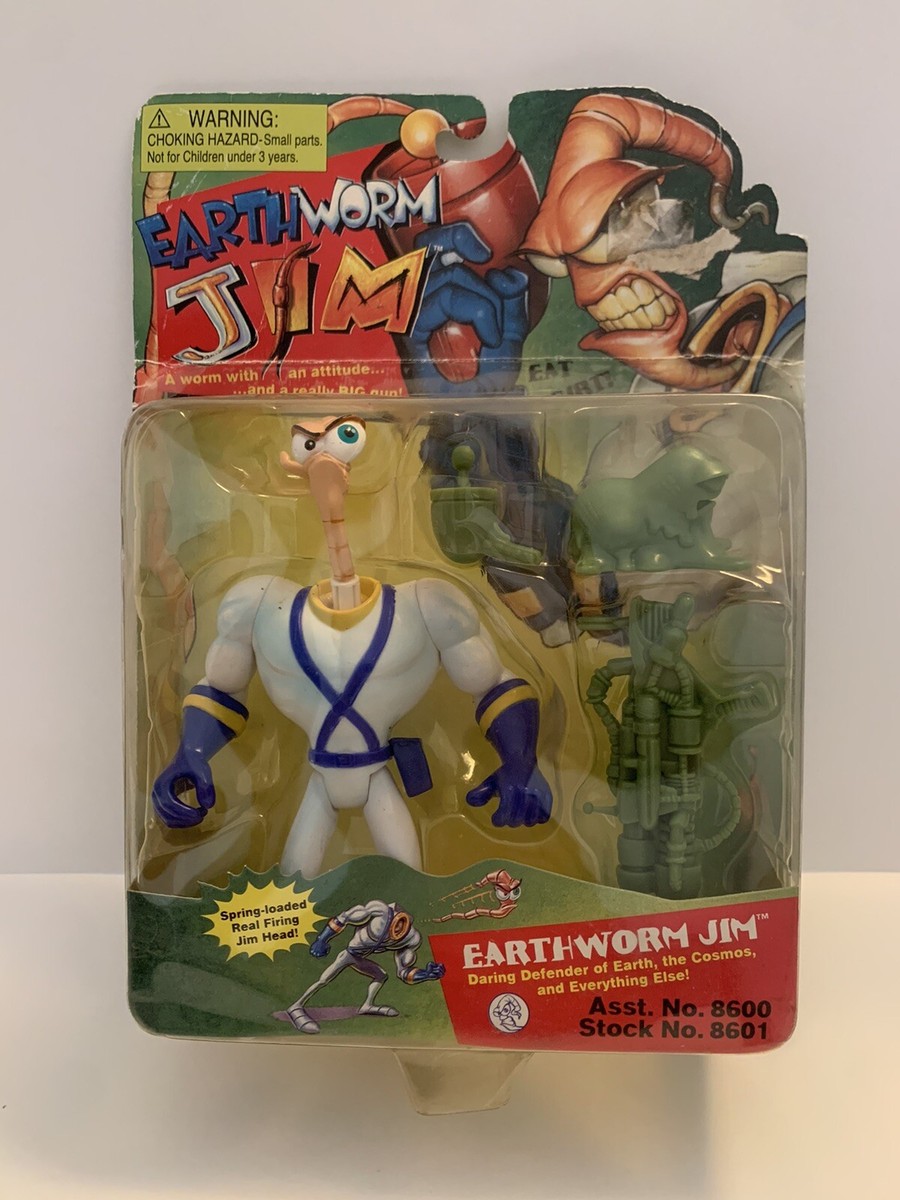 Earthworm Jim Action Figure (Green Variant) RARE 1994 PLAYMATES 