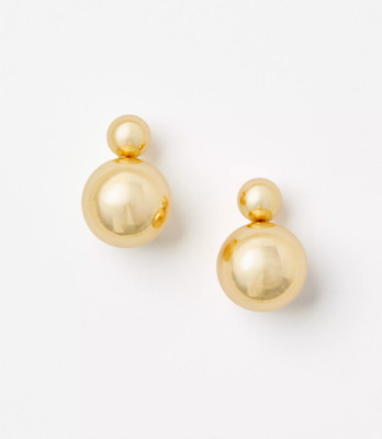 LOFT Women`s $29 Double Ball Drop Earrings