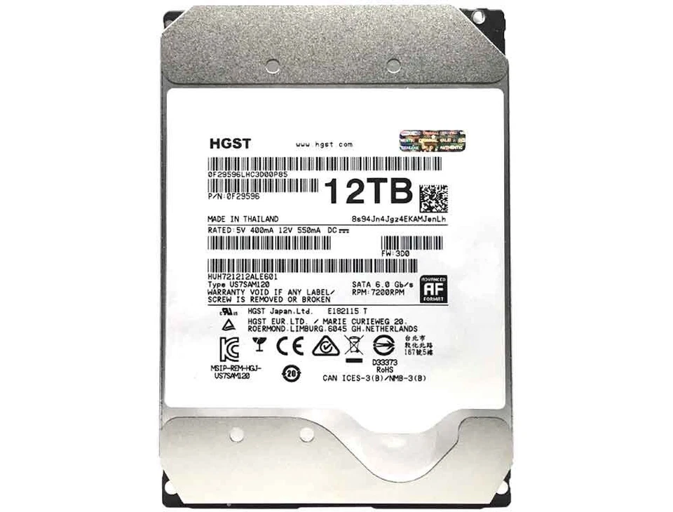 HGST Ultrastar DC HC520 12TB SATA 6Gb 256MB 3.5" Enterprise HDD- HUH721212ALE601 - Image 2 of 4
