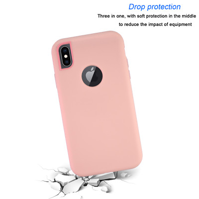 For Apple iPhone XS XR XS MAX Liquid Silicone Gel Rubber Hybrid Shockproof Case