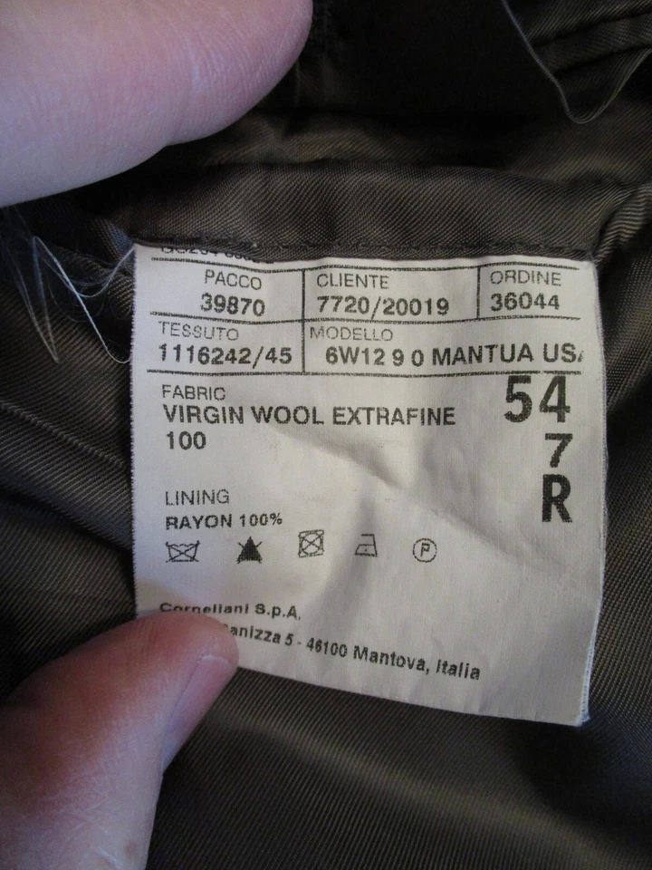 Corneliani gray black tartan plaid extrafine wool blazer coat jacket 54R 42S - Image 4 of 4