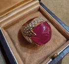 Ruby Men's Jewelry 925 Silver Pure Ring Wedding 14k Gold Polish Gift Him