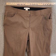 89th  Madison dress pants size L stretch ankle 28" inseam brown pockets pull on