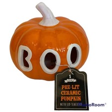 NEW Target Bullseye Playground Pre-Lit Ceramic Pumpkin Halloween Decor Boo NWT
