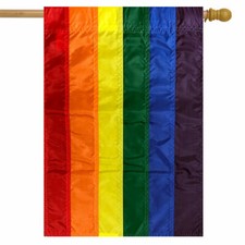 28x40 Embroidered Rainbow Gay Pride Sleeved Garden Flag 28"x40" nylon banner