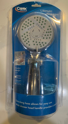 Carex Ultimate Shower Massager Handheld 5 Spray Settings Pause Function Chrome