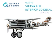 1/32 Quinta Studio 3D Interior Decal #32112 Pfalz D.III For Roden Kit