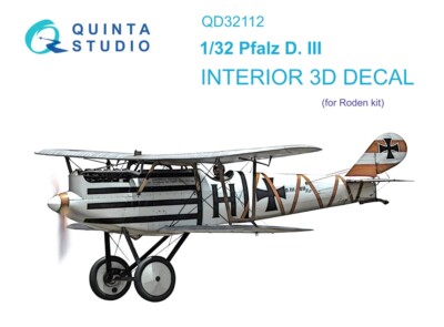 1/32 Quinta Studio 3D Interior Decal #32112 Pfalz D.III For Roden Kit