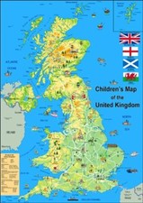 A1 Children's Illustrated Wall Map of the United Kingdom Laminated 