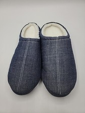 Gold Coast Mens Blue Jean Denim Minimalist Slippers Size Medium New