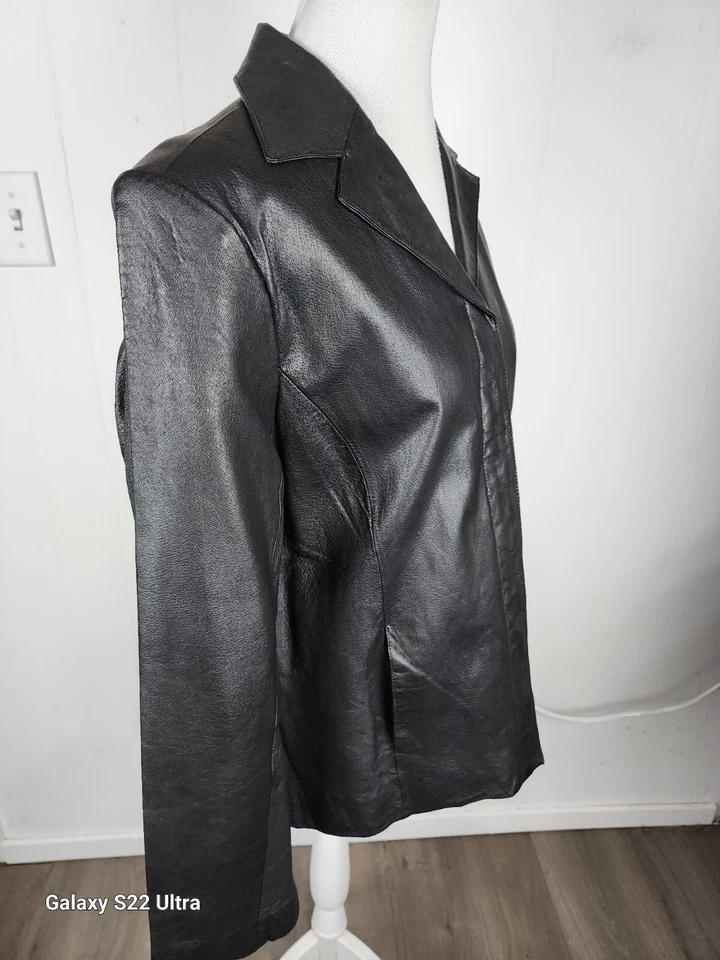Tribeca WMS Sz XL Black Color 100% Genuine Leather Coat Jacket 2/4 - Image 3 of 4