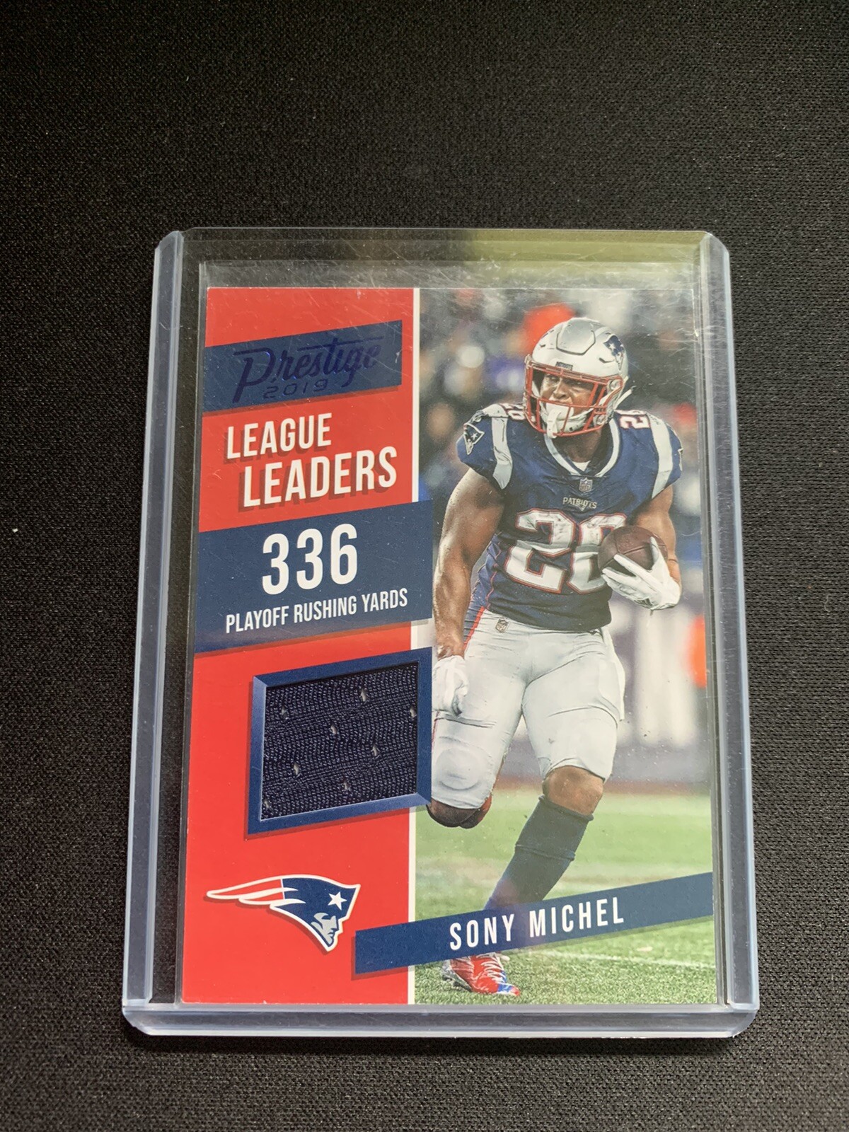 Sony Michel 2019 Panini  Prestige Xtra Points Blue League Leaders Jersey #LL-SM