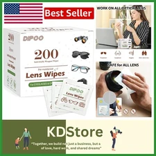 200 Count Lens Wipes for Eyeglasses, Eye glasses Cleaner Wipes Pre-moistened Ind