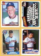 SPARKY ANDERSON Lot of (4) Different 1980 - 1991 Cards