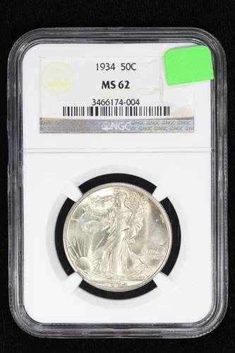1934 Walking Liberty Half Dollar NGC MS 62 3IFG