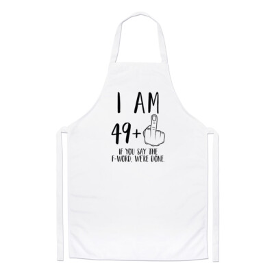 Ich bin 49 + Mittelfinger 50. Geburtstag Kochschürze unhöflicher Witz lustig Freund Kochen