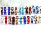 100 Pcs Silver Czech Crystal Rhinestone Rondelle Spacers Beads 6mm 8mm 10mm