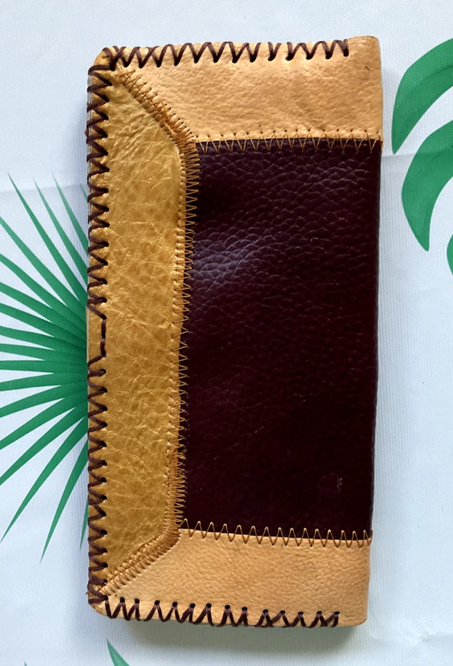 Женский кожаный тонкий складной бумажник ручной работы - Изображение 2 из 3