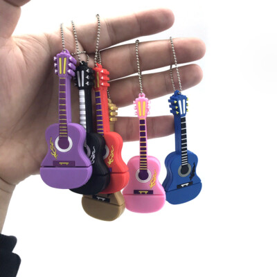 Cute Silicone Guitar 64GB 32GB USB 2.0 Flash Drive Pen U Disk Stick Thumb