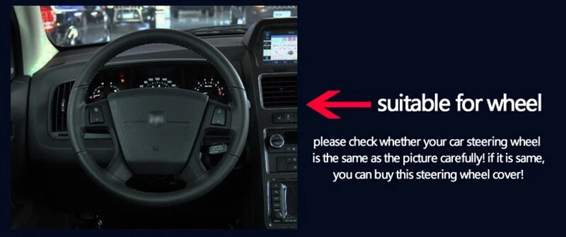 Hand-stitched Black Leather Car Steering Wheel Cover For Dodge Journey 2009-2011 - Изображение 2 из 4