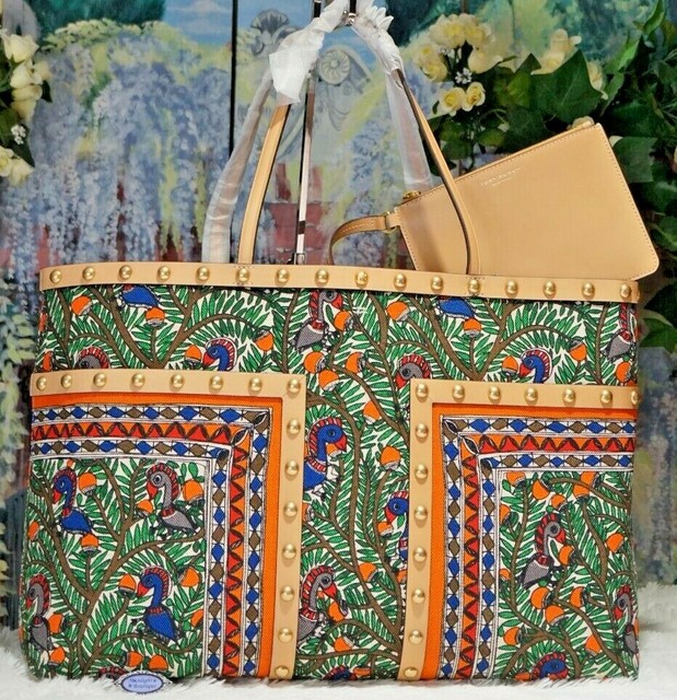 tory burch block t stud tote