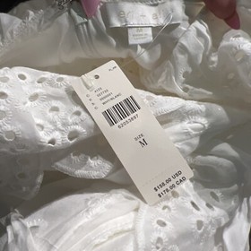 NWT Anthropologie Eri + Ali White Ruffled Eyelet Floral Jumpsuit Size M!!