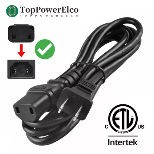 6ft ETL AC Power Cord Cable For Infinity Modulus MSW-1 Subwoofer 2-Prong Plug - Picture 1 of 7