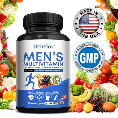 Men'S Daily Multivitamin Supplement  Vitamins Minerals Enhances Energy 120 Caps