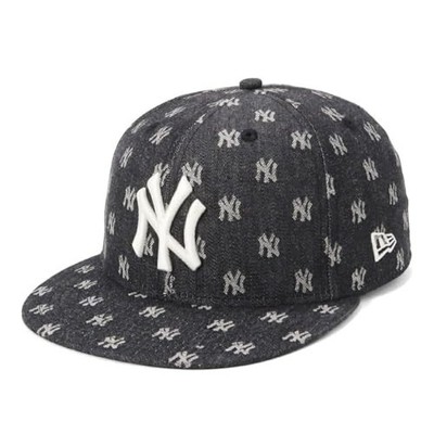New Era 59FIFTY MLB Monogram Jacquard Cap NY Black/Chrome Größe 7 1/8 5950 MLB