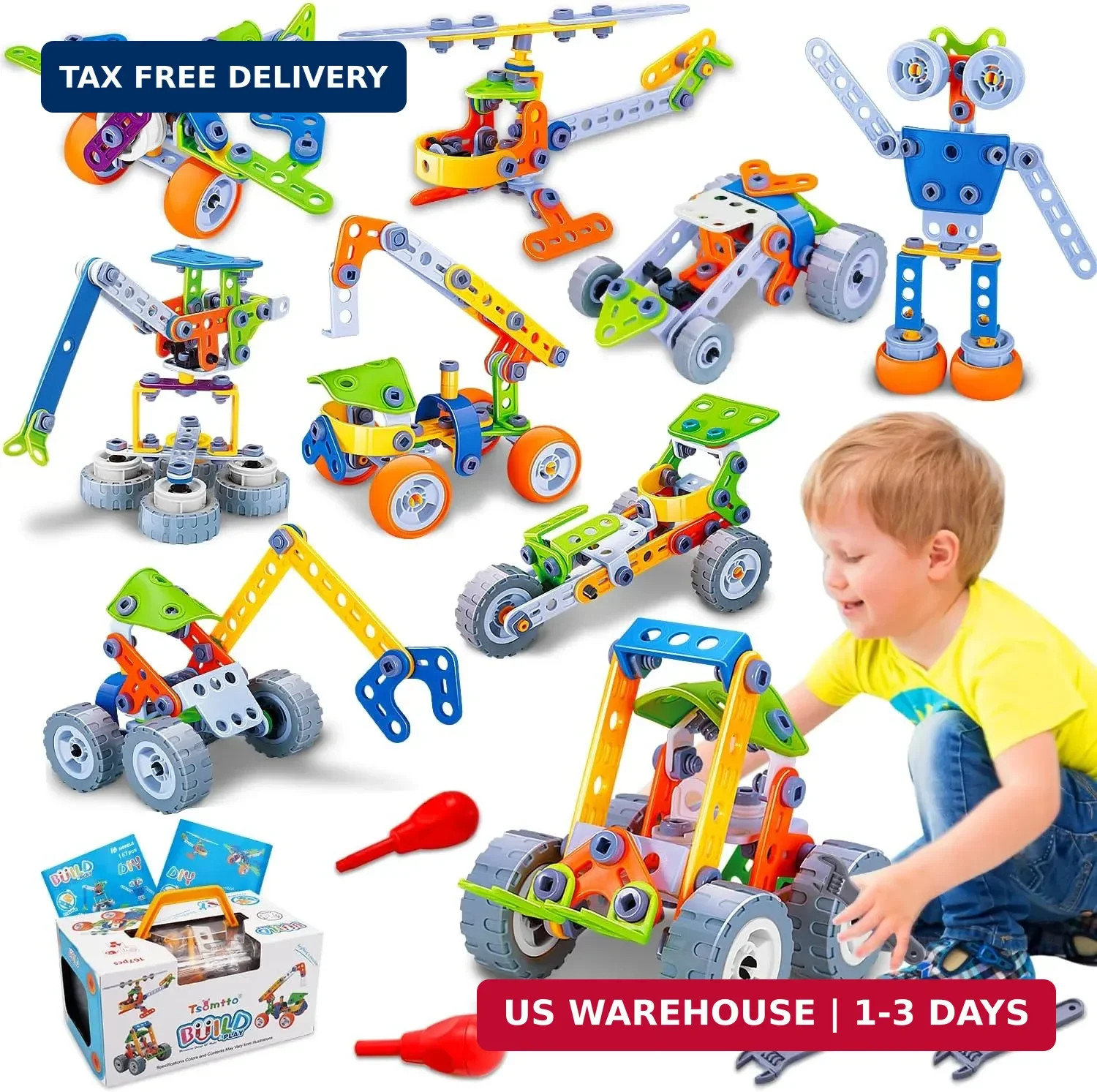 10 in 1 STEM Toys for 4 5 6 7 8+ Year Old Boy Girl Birthday Gifts Building Toys 