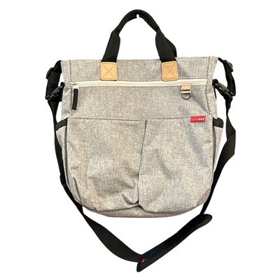Skip Hop Duo Signature Diaper Bag Heather Gray Tote Crossbody Stroller Straps