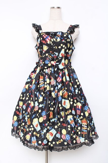 Angelic Pretty Happy Park Carnival JSK Set Black with Barrette AP