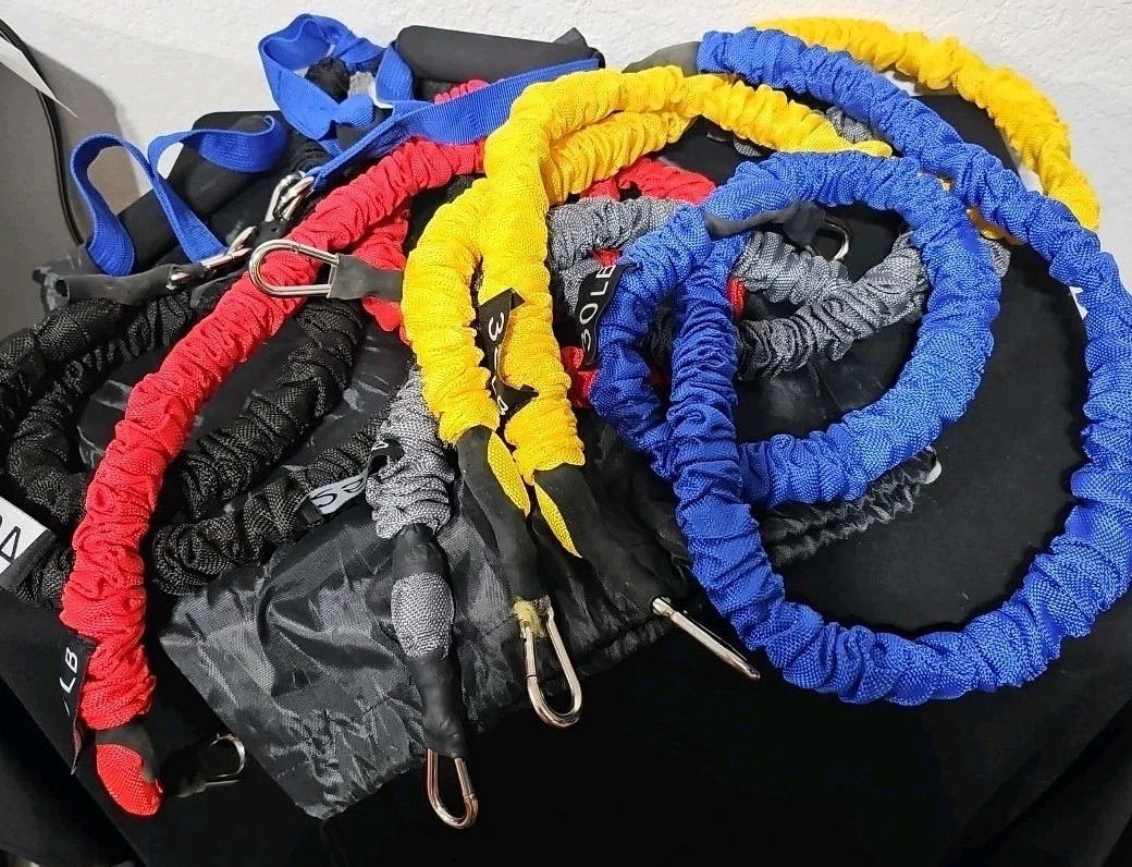 Tube Resistance Bands Set with Protective Nylon Sleeves Fitness Elastic Bands GN