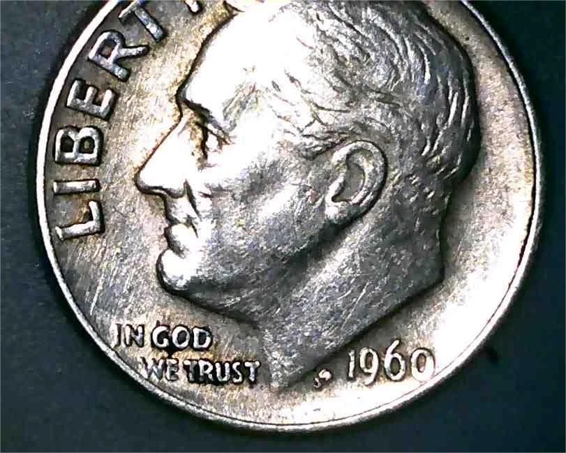 One Dime 1960 with mint mark on the base of the Torch - Image 2 of 4