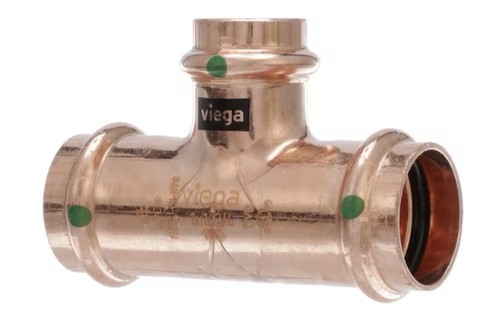 2X Viega ProPress 1 in. x 1 in. x 3/4 in. Press Copper Reducing Tee Fitting