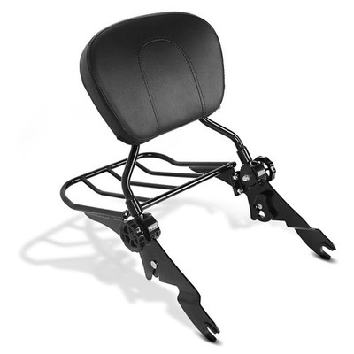 Sissy Bar mit Gepäckträger abnehmbar für Harley Davidson Touring 2009- schwarz C