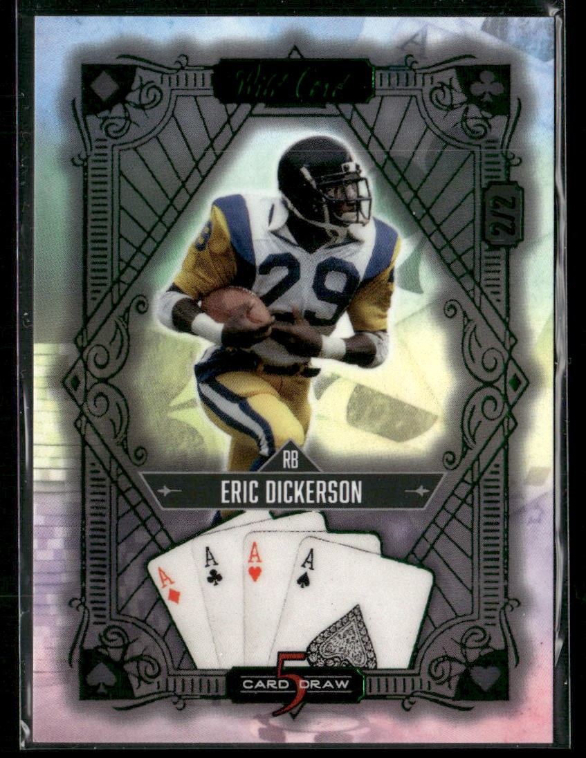 2024 Wild Card 5 Card Draw #2/2 Eric Dickerson Green Prizm
