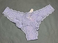 VTG VICTORIA'S SECRET SILKY SATIN CHEEKINI BIKINI RUCHED PANTY SPARKLE OS L XL