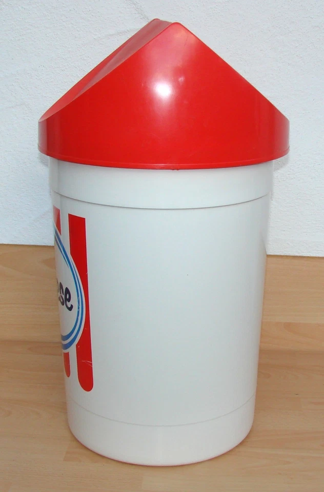 Vintage 90er Jahre Langnese Mülleimer mit Deckel - Bild 4 von 4