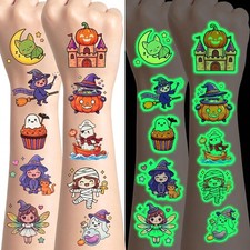 Halloween Tattoos for Kids Glow in the Dark Medium, Hollaween