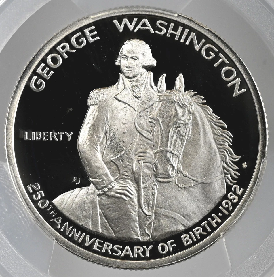 1982-S 50C WASHINGTON "SILVER" PROOF HALF DOLLAR COMMEM PCGS PR70 DCAM #48977564 - Image 2 of 4