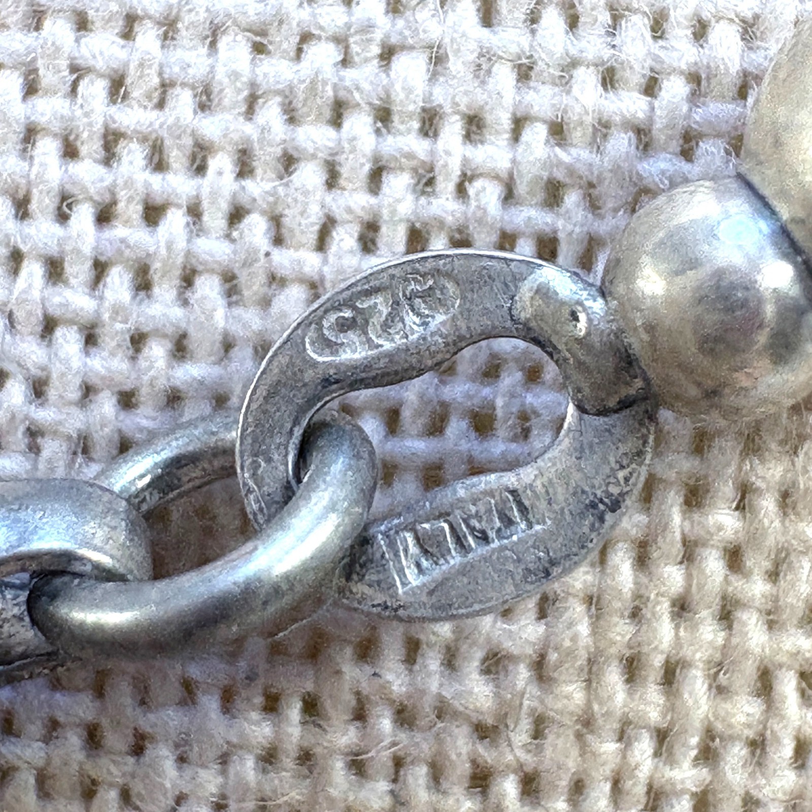 VTG Solid Sterling Silver 925 Beaded Station Neck… - image 5