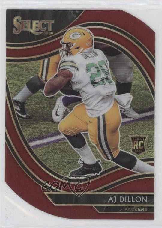 2020 Panini Select Field Level Maroon Prizm Die-Cut AJ Dillon #365 Rookie RC vw1