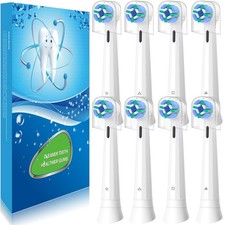 8 Pack Replacement Toothbrush Heads Compatible 1 Count Pack of 8 , White-8