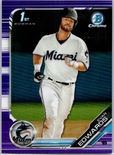2019 Bowman Draft Chrome 1st Purple Refractor #BDC-168 Evan Edwards #/250