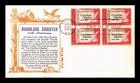Dr Jim Stamps FDC Carolina Charter 300th Anniversary Block Khol Kraft
