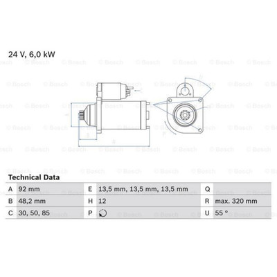 BOSCH Anlasser Starter 6kW 0 986 025 900