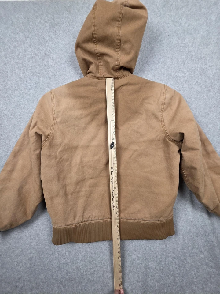 Dickies Jacket Mens Large Brown Hooded Quilted Lined Canvas Duck Workwear - Image 4 of 4