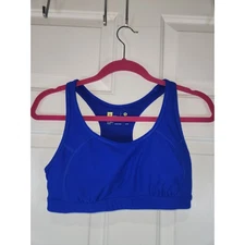 Women's sz M Xersion Blue Sports Bra Racerback Removable Padding