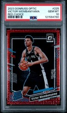2023 PANINI DONRUSS OPTIC RED CHOICE #225 VICTOR WEMBANYAMA 28/88 PSA 10